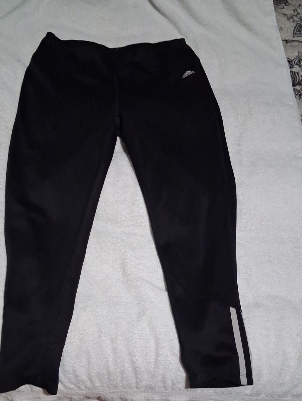 adidas Black Athletic Leggings with Reflective Side Panel